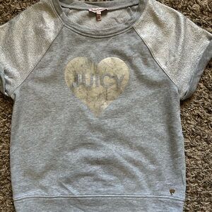 Juicy Couture Metallic Gray Heart Sweatshirt